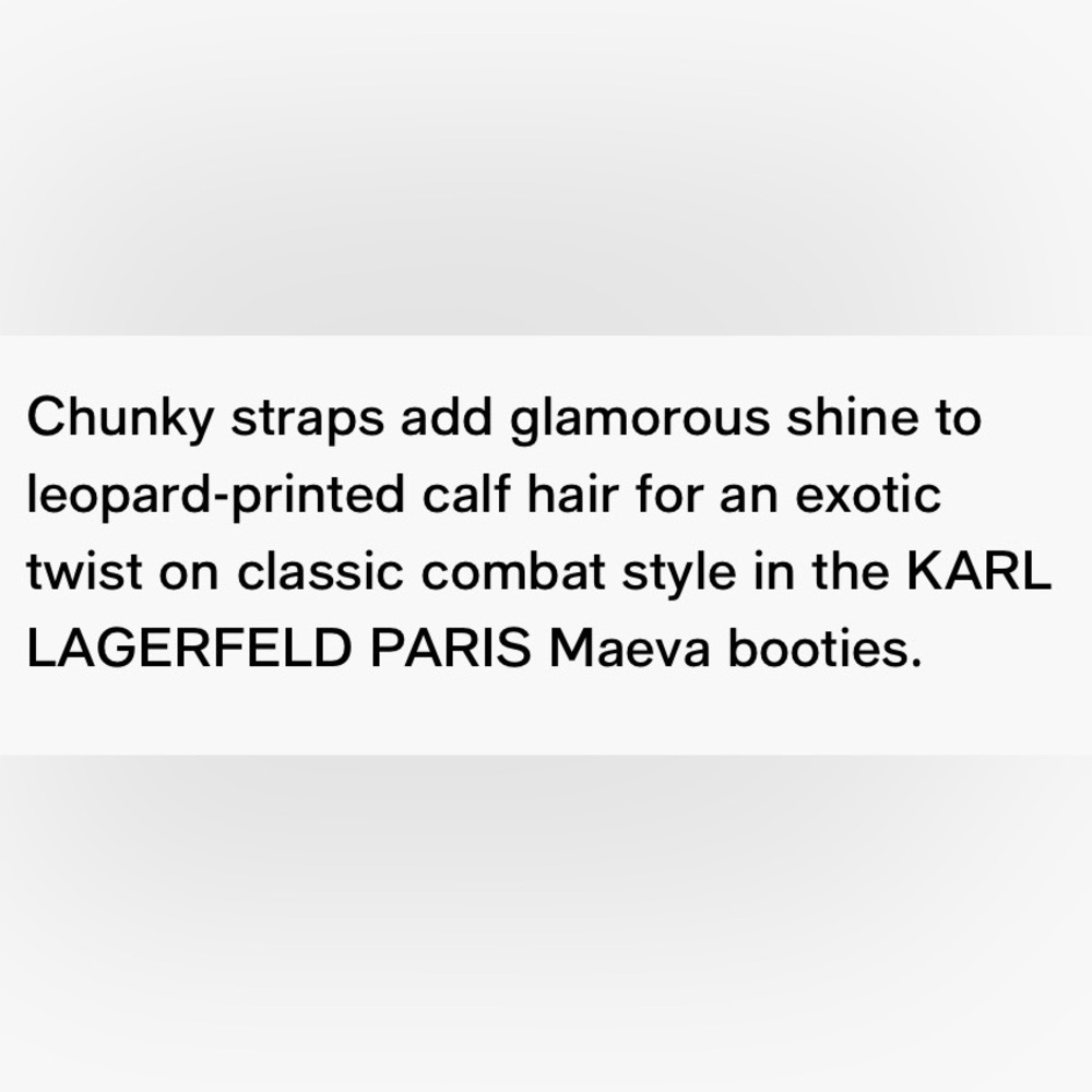 Karl Lagerfeld Leopard Chunky Strap Combat Lug Sole Boot Sz 8.5, 6 BNWB - Picture 7 of 11